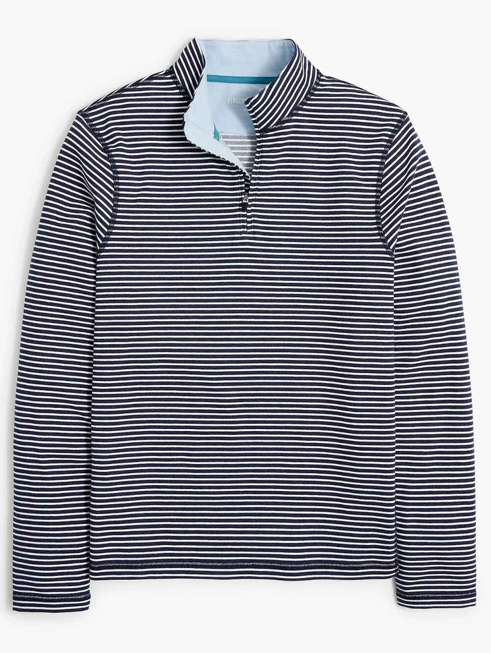 🚨NEW J CREW Men's Striped Performance Half-Zip Sweatshirt Coastal Nautical Sz M